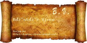 Bástár Vince névjegykártya